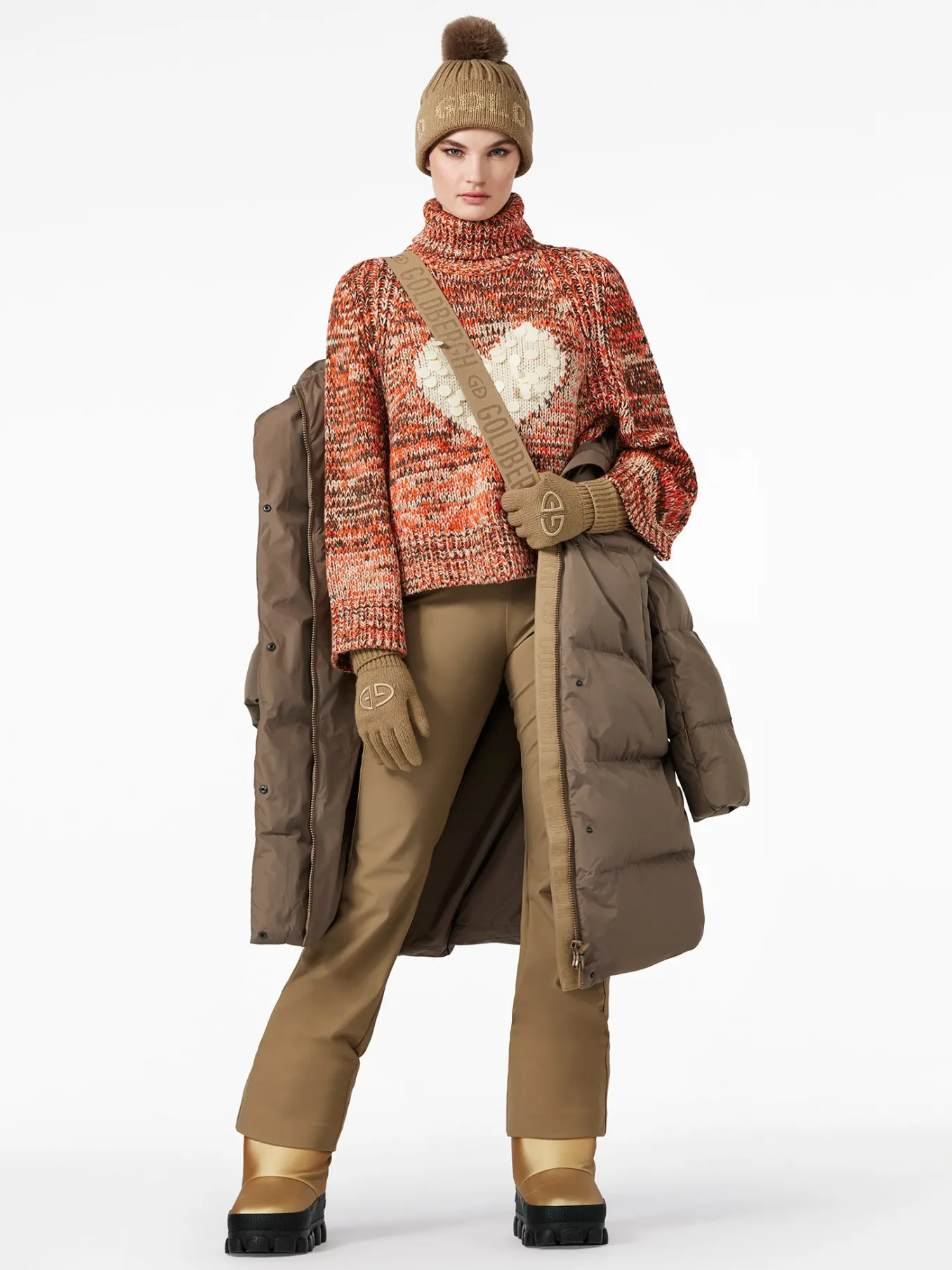 Goldbergh AIMEE Long Sleeve Knit Sweater army/orange Sale