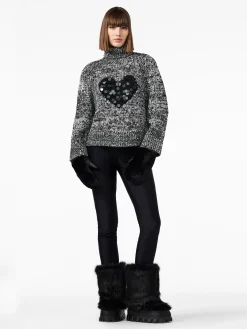 Goldbergh AIMEE Long Sleeve Knit Sweater black/cream