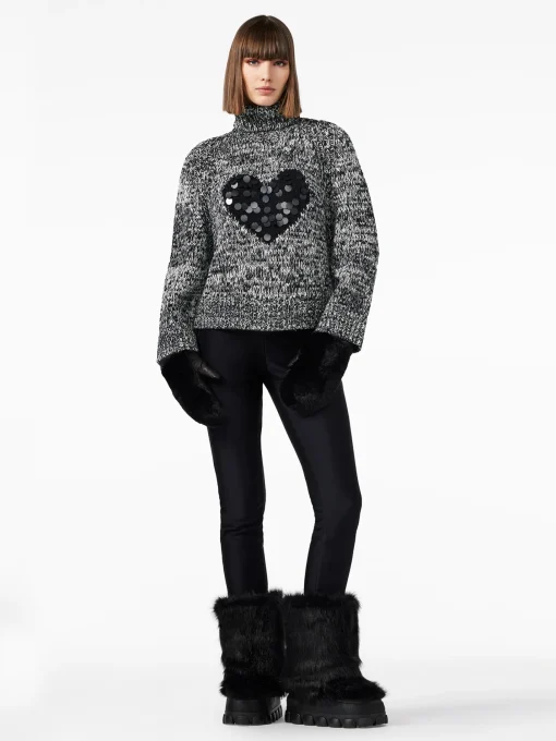 Goldbergh AIMEE Long Sleeve Knit Sweater black/cream