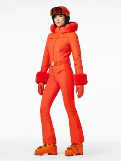 Goldbergh ANGELE FAUX BORDER Ski Suit Orange Discount