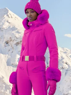 Goldbergh ANGELE FAUX BORDER Ski Suit passion pink Hot