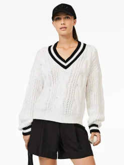 Goldbergh CABLE Knit Sweater black/white Best