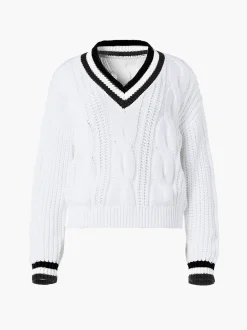 Goldbergh CABLE Knit Sweater black/white Best