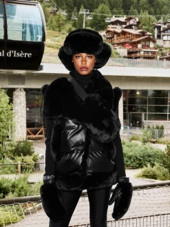 Goldbergh CHER Fluffy Aviator Hat black Discount
