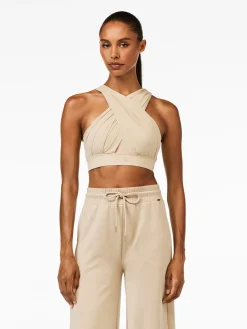 Goldbergh DRAPE Bra white sand Best