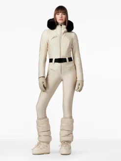 Goldbergh GLISSER FAUX BORDER Ski Suit champagne New