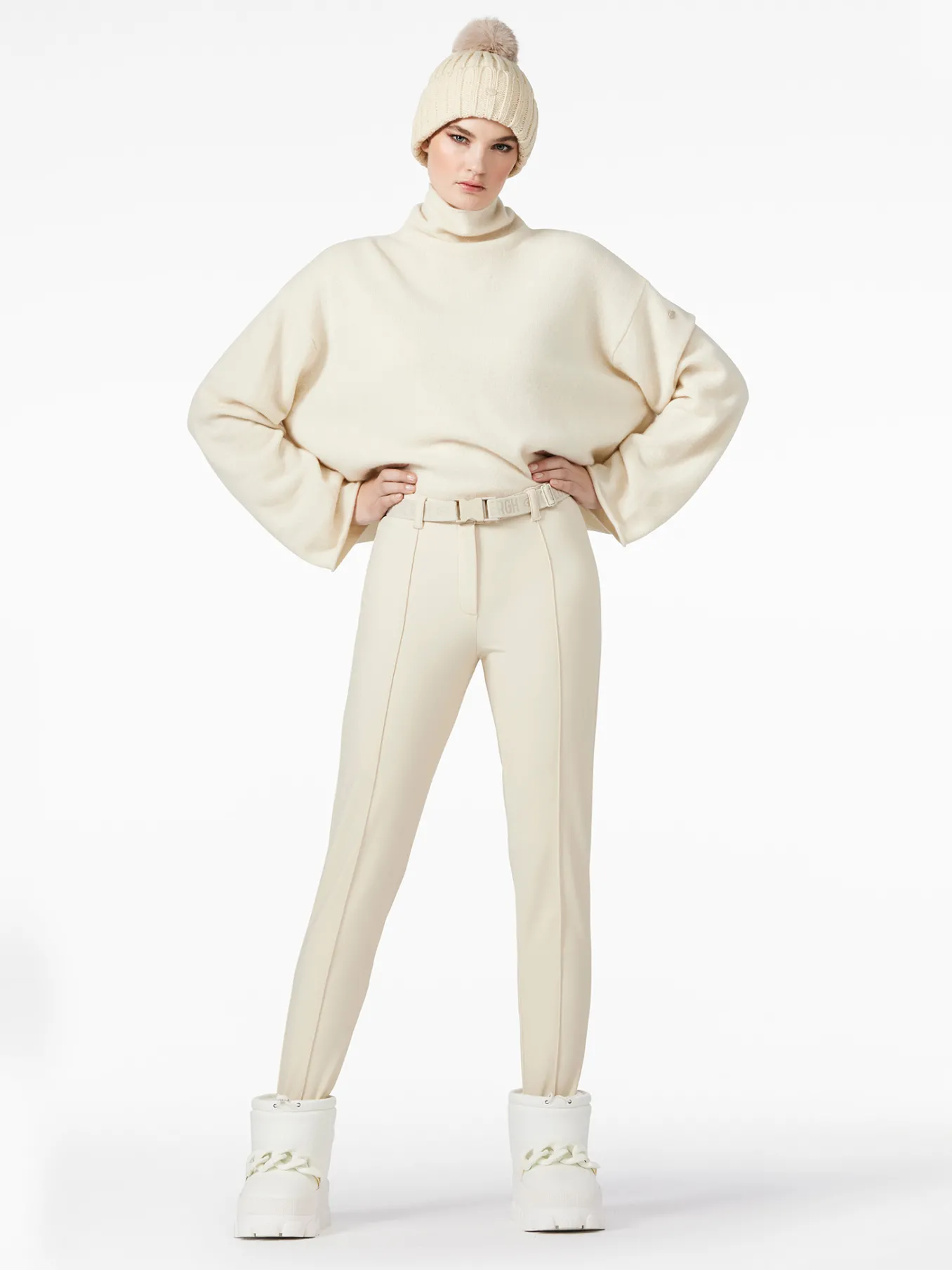 Goldbergh LOURDES Long Sleeve Knit Sweater champagne New