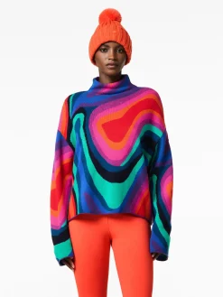 Goldbergh MARBRE Long Sleeve Knit Sweater absinthe rainbow Best