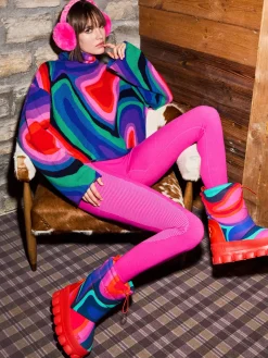 Goldbergh MARBRE Long Sleeve Knit Sweater absinthe rainbow Best