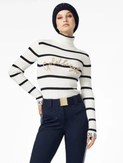 Goldbergh MIMI Long Sleeve Knit Sweater breton stripe cream/blue New