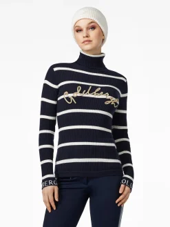 Goldbergh MIMI Long Sleeve Knit Sweater breton stripe blue/cream