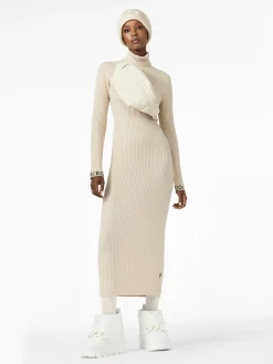 Goldbergh MIREILLE Long Sleeve Knit Dress champagne Discount
