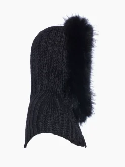 Goldbergh NAOMI Hooded Scarf Faux Border black